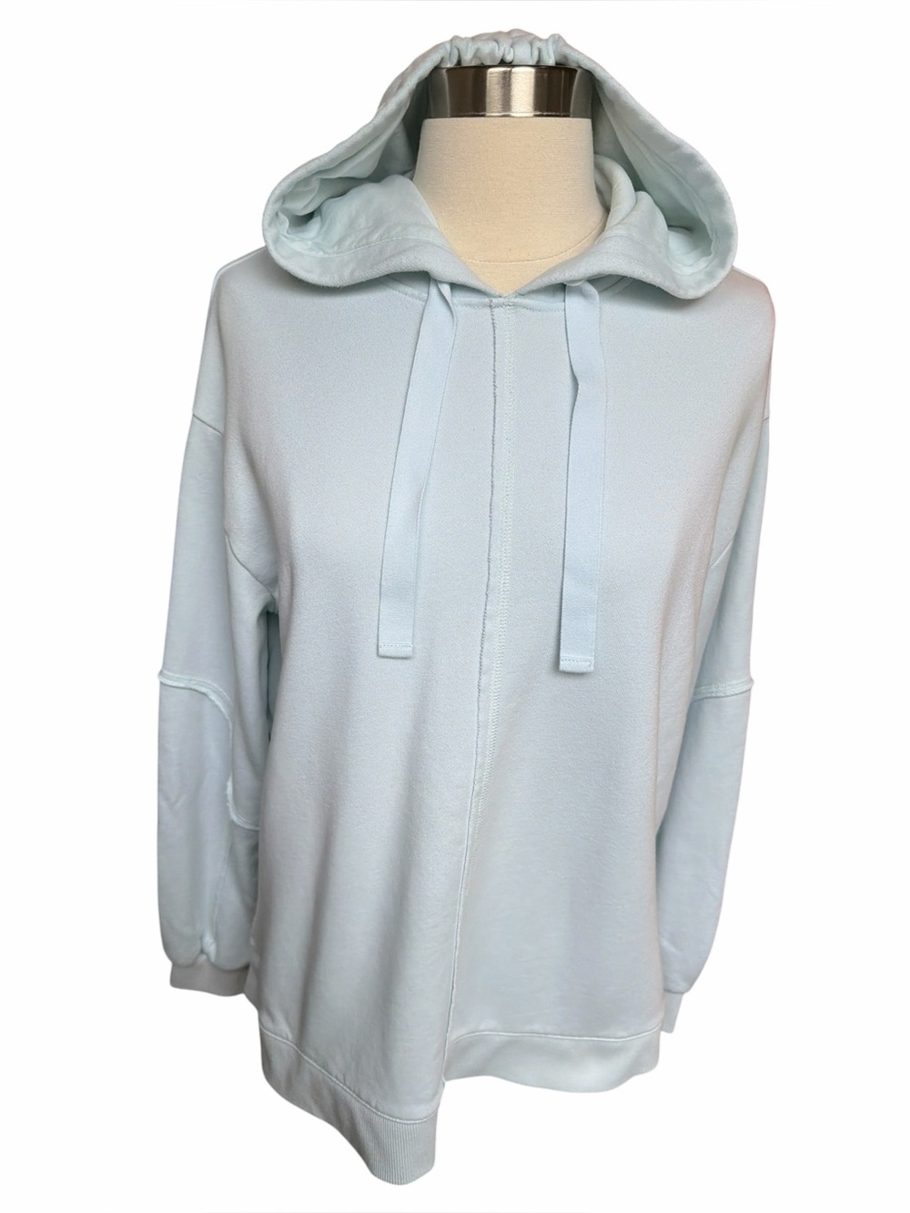 Sweaty Betty Pastel Blue Oversized Hoodie Sweatshirt Women’s 6 Exposed Seams